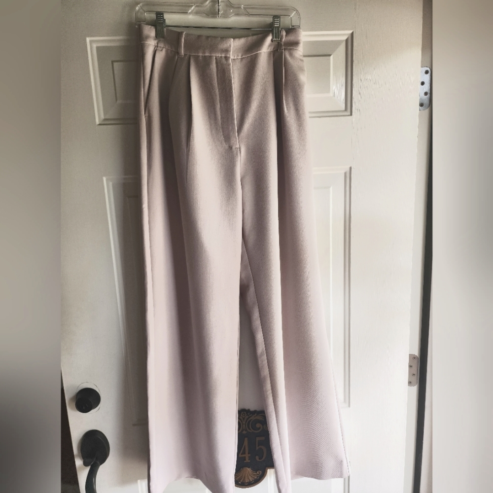 Abercrombie & Fitch Sloane Tailored Wide Leg Pants, Light Taupe